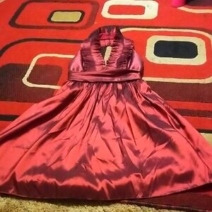 Wtoo Backless Dress in Shimmering Red